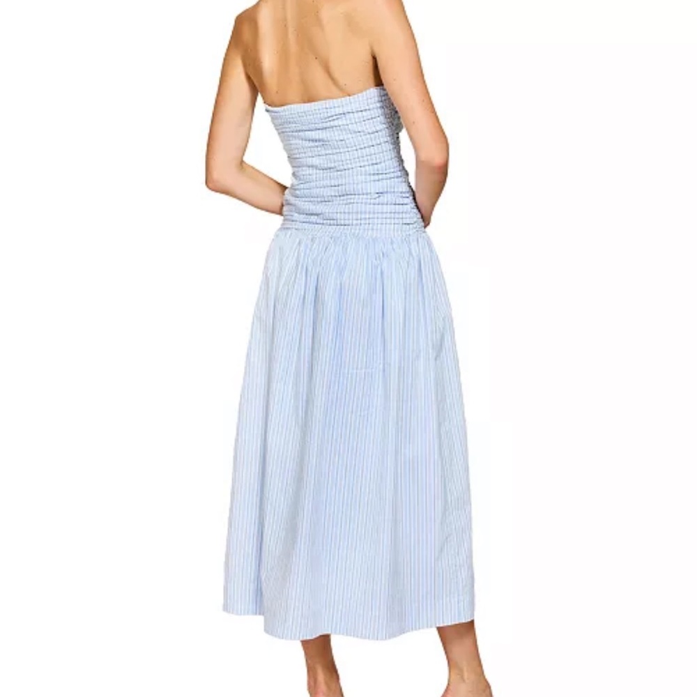 Elegant Blue Strapless Dress